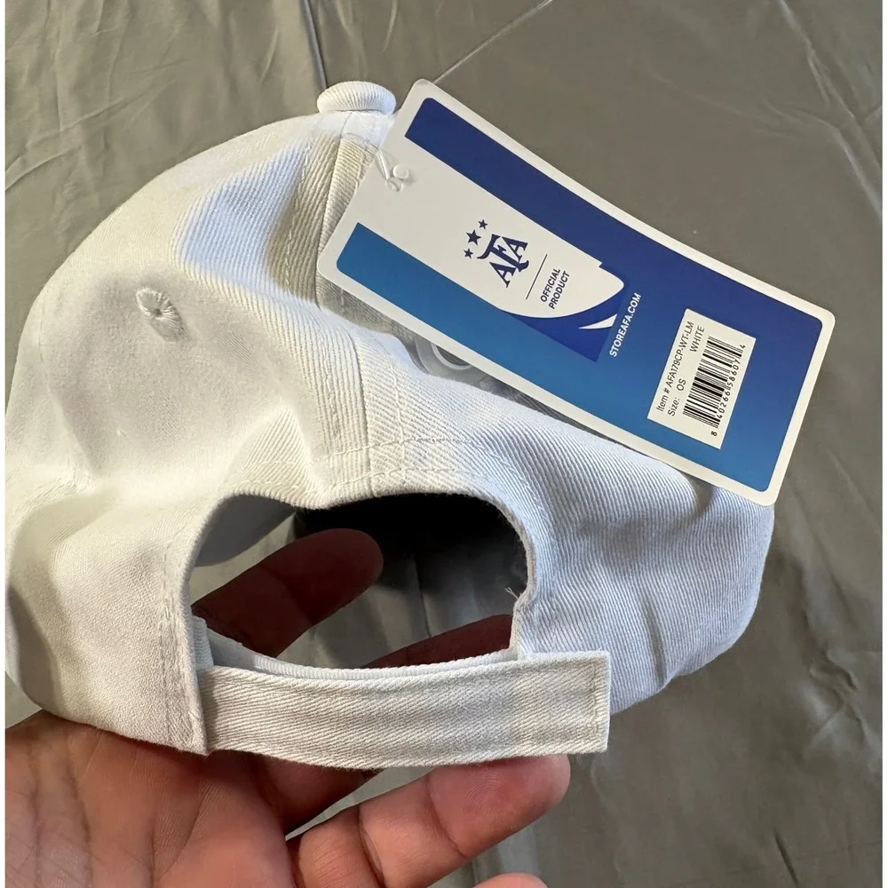 Argentina AFA Messi #10 Official White Baseball Cap Hat Adjustable NWT